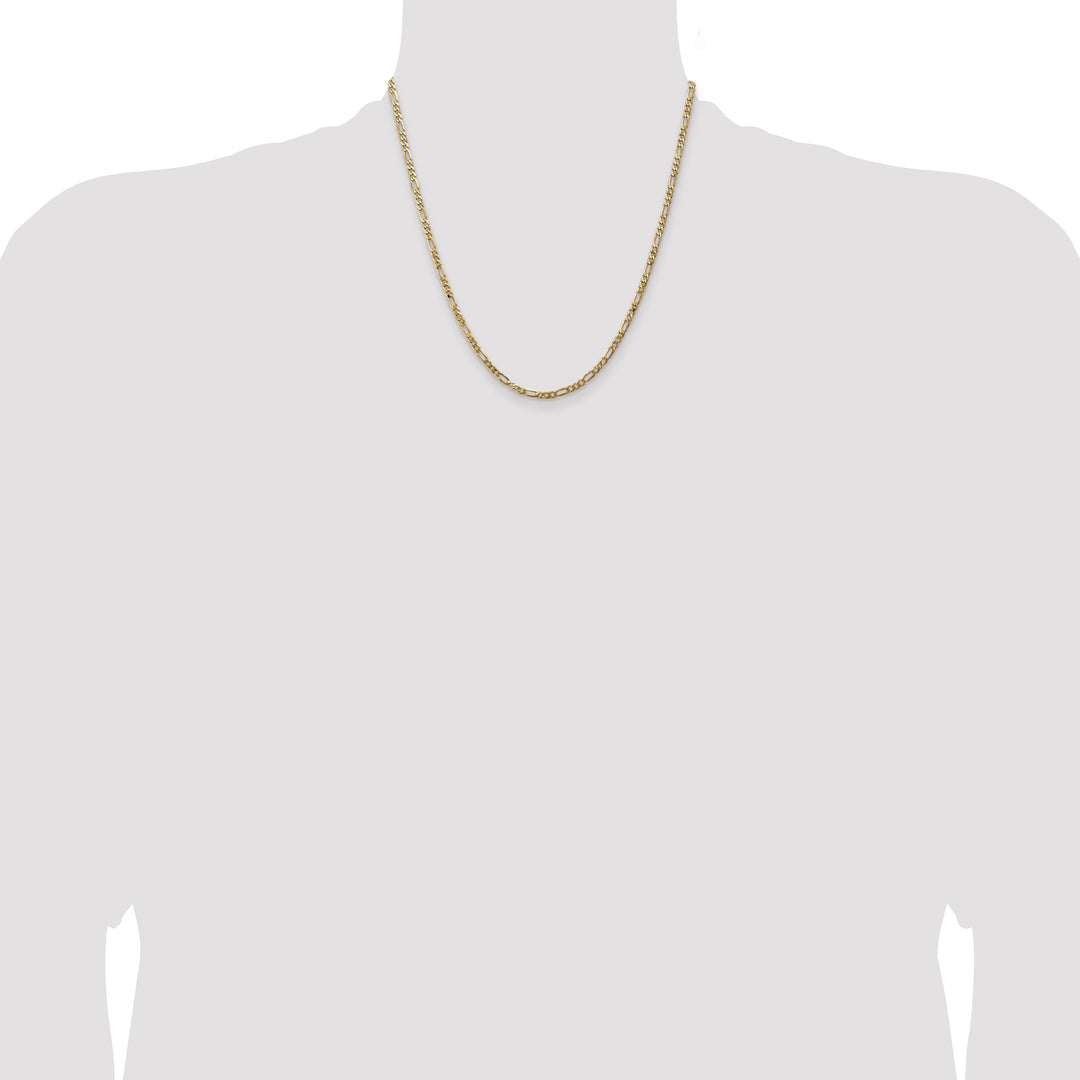 14k 3mm Flat Figaro Chain