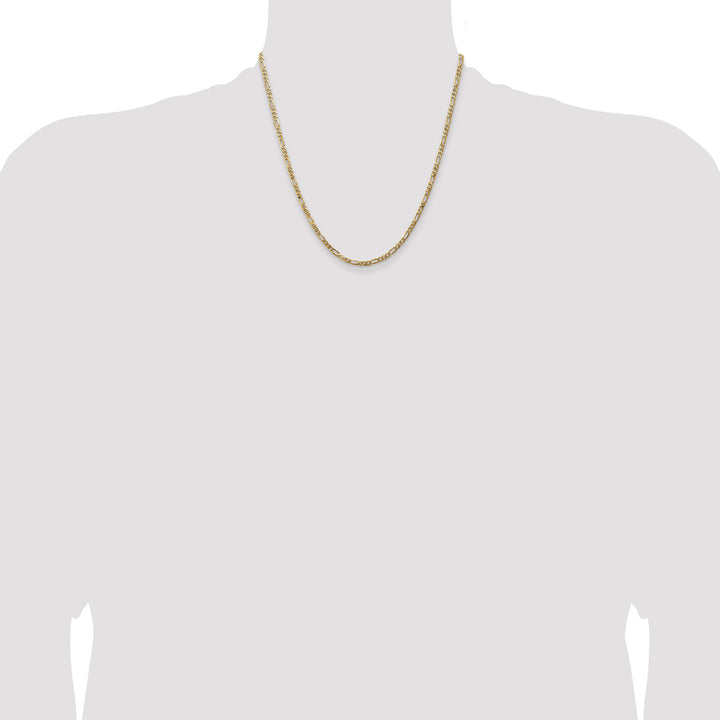 14k 3mm Flat Figaro Chain