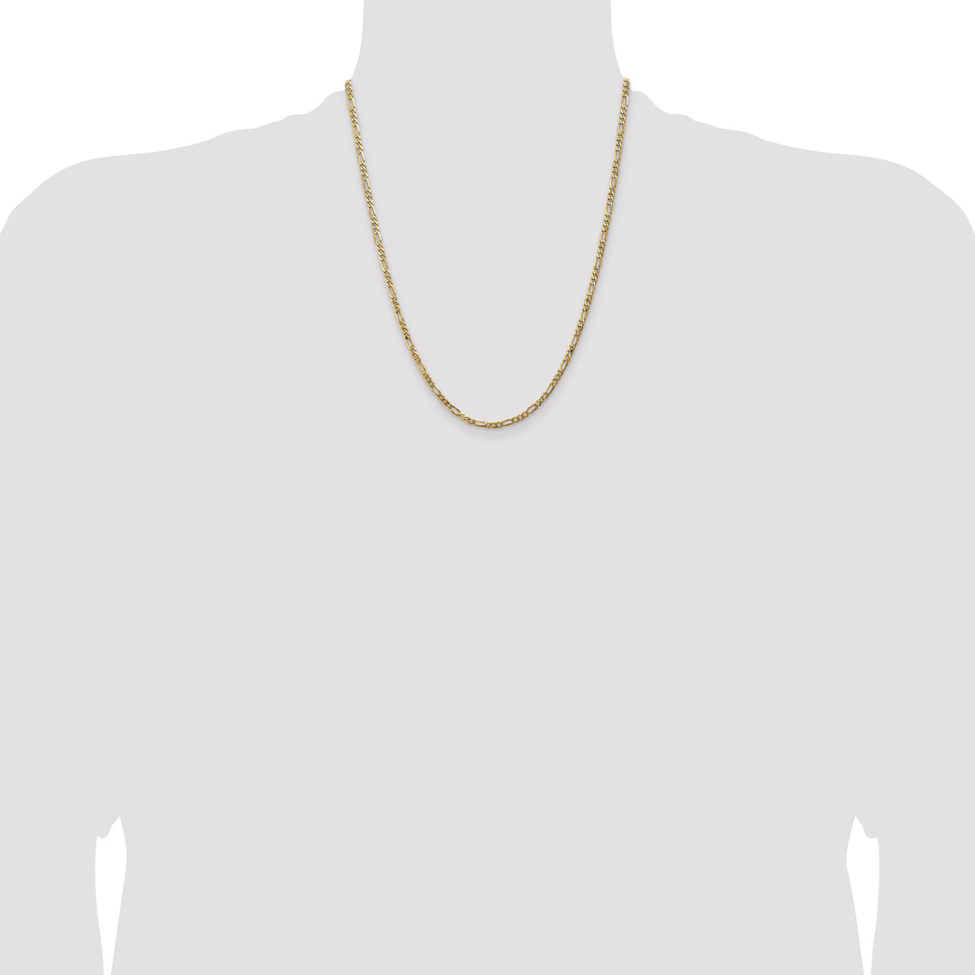 14k 3mm Flat Figaro Chain