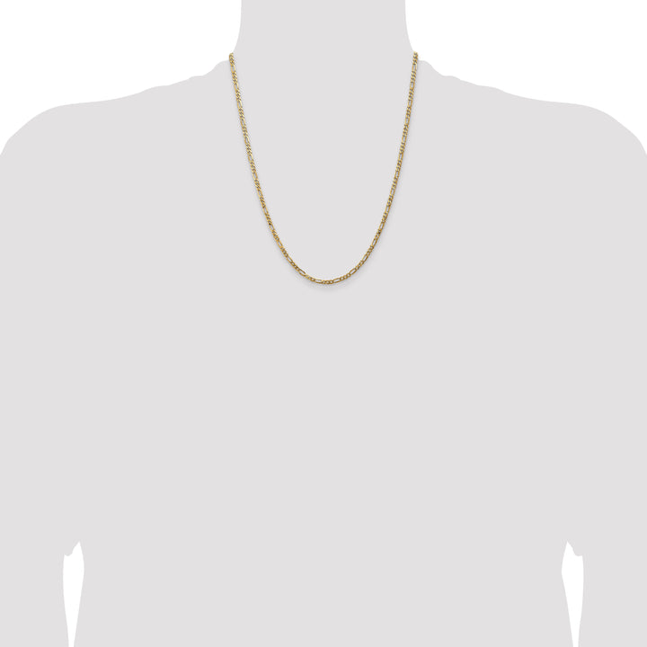 14k 3mm Flat Figaro Chain