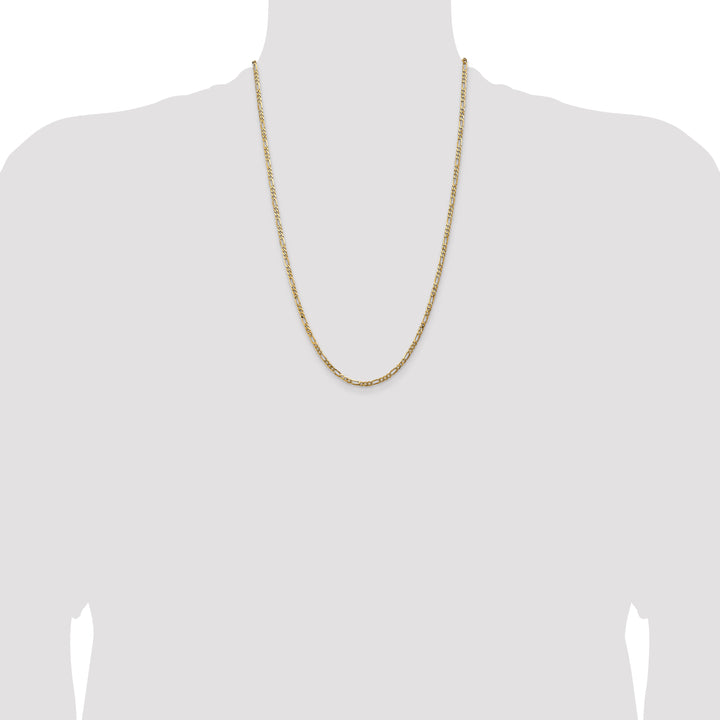 14k 3mm Flat Figaro Chain