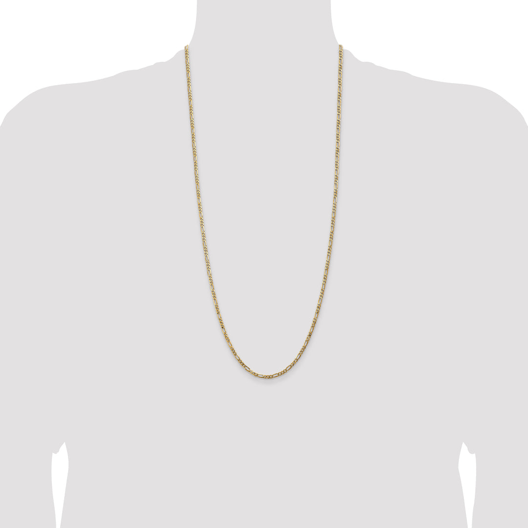 14k 3mm Flat Figaro Chain