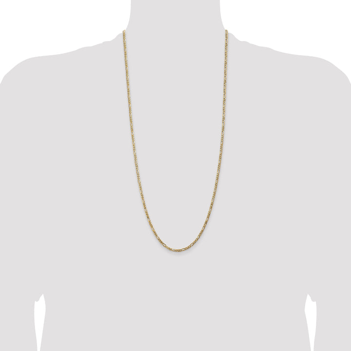 14k 3mm Flat Figaro Chain