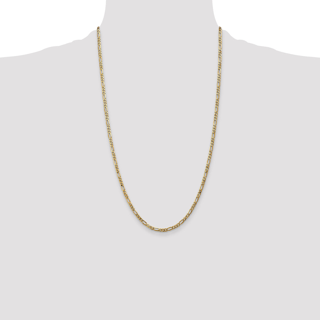 14k 3mm Flat Figaro Chain