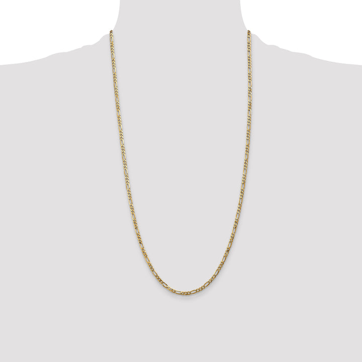 14k 3mm Flat Figaro Chain