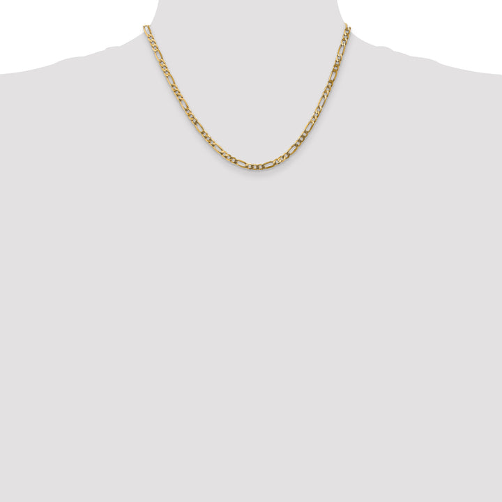 14k 4mm Flat Figaro Chain