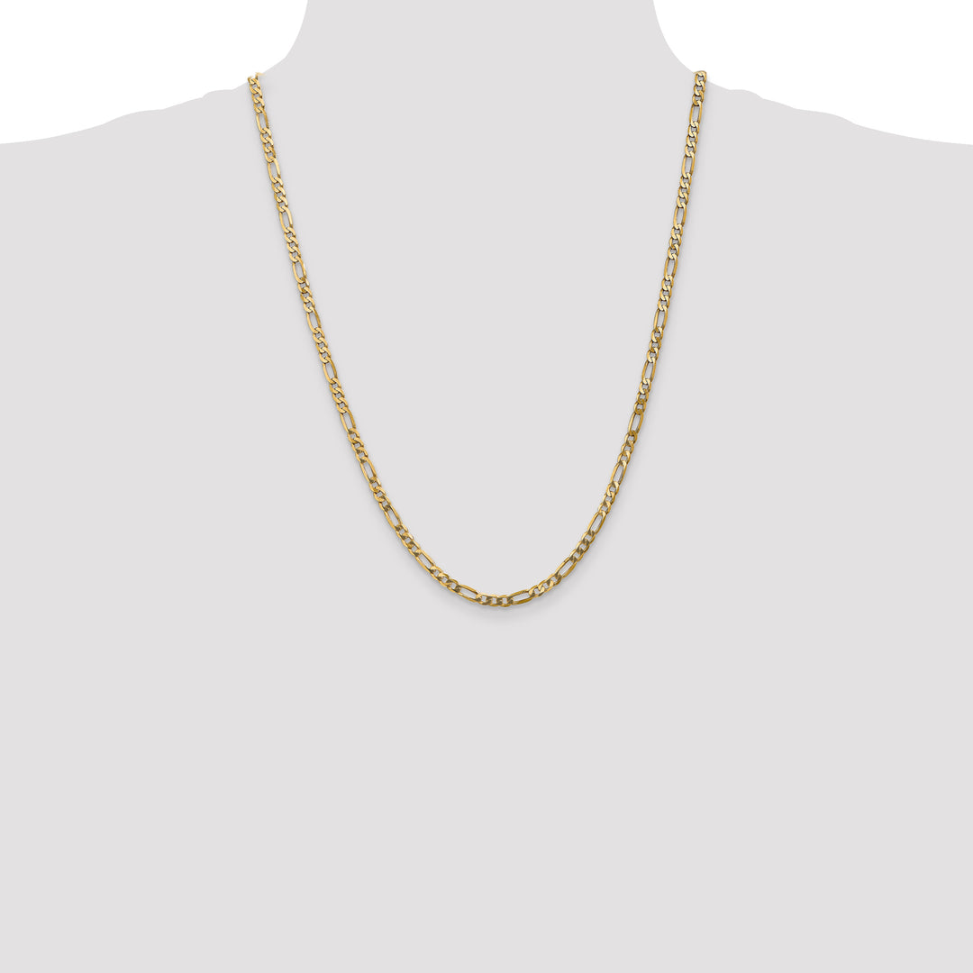 14k 4mm Flat Figaro Chain