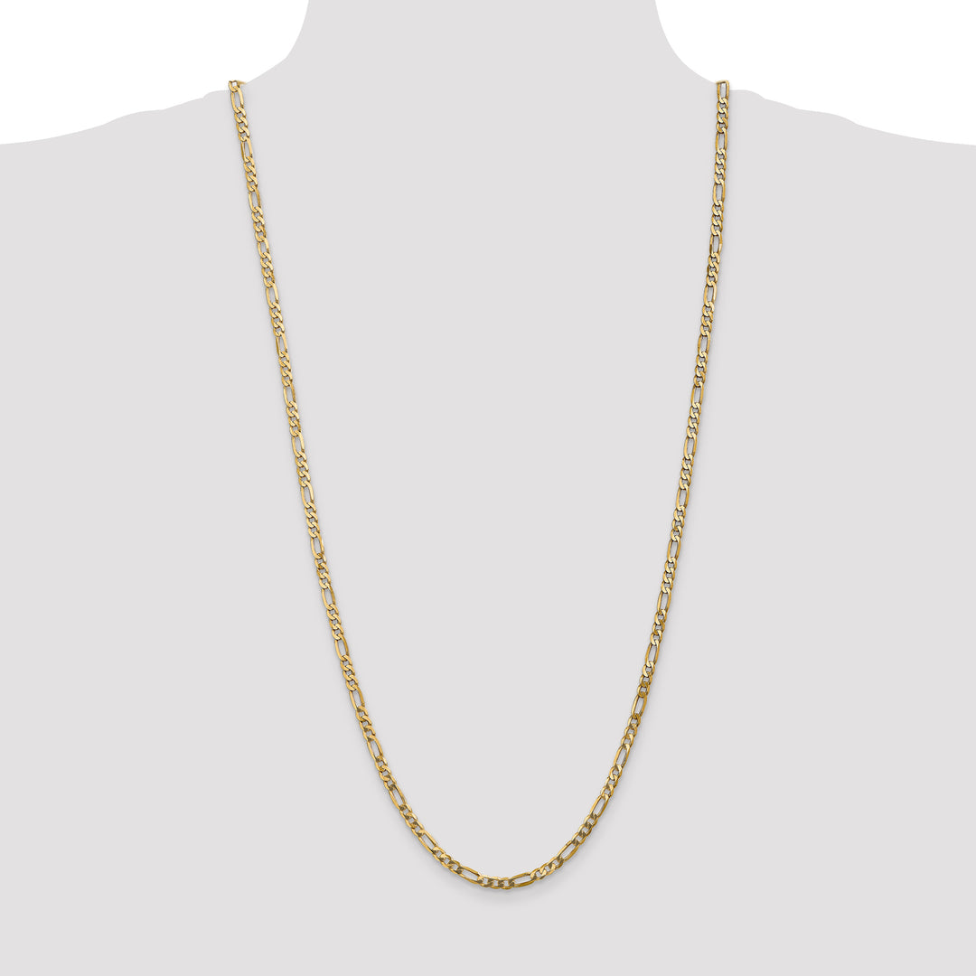 14k 4mm Flat Figaro Chain