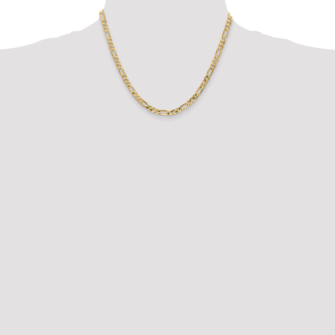 14k 4.75mm Flat Figaro Chain