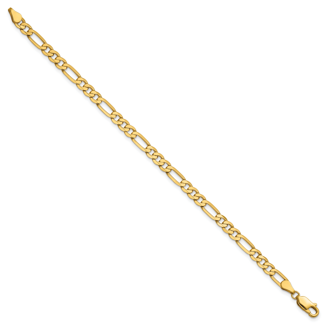 14k 4.75mm Flat Figaro Chain