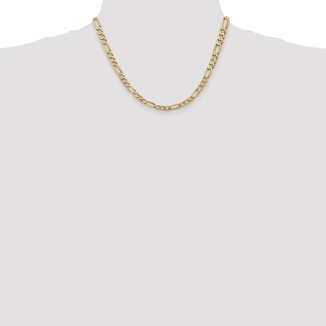 14k 5.25mm Flat Figaro Chain