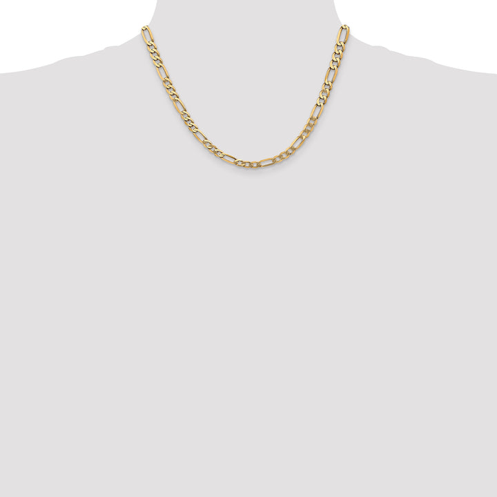 14k 5.25mm Flat Figaro Chain