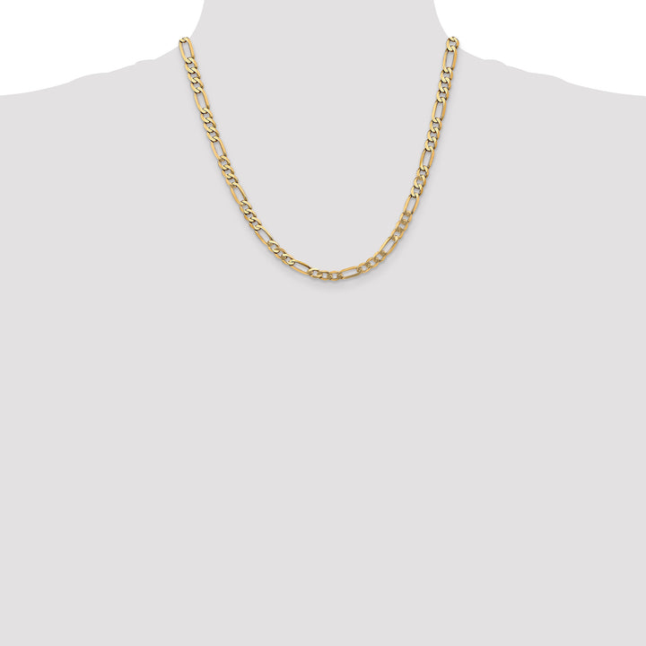 14k 5.25mm Flat Figaro Chain