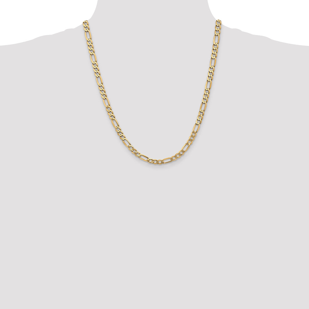 14k 5.25mm Flat Figaro Chain