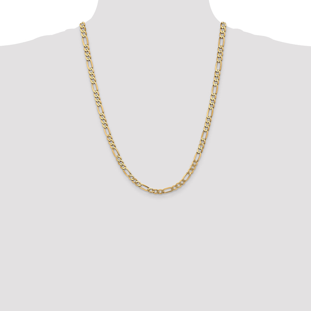 14k 5.25mm Flat Figaro Chain