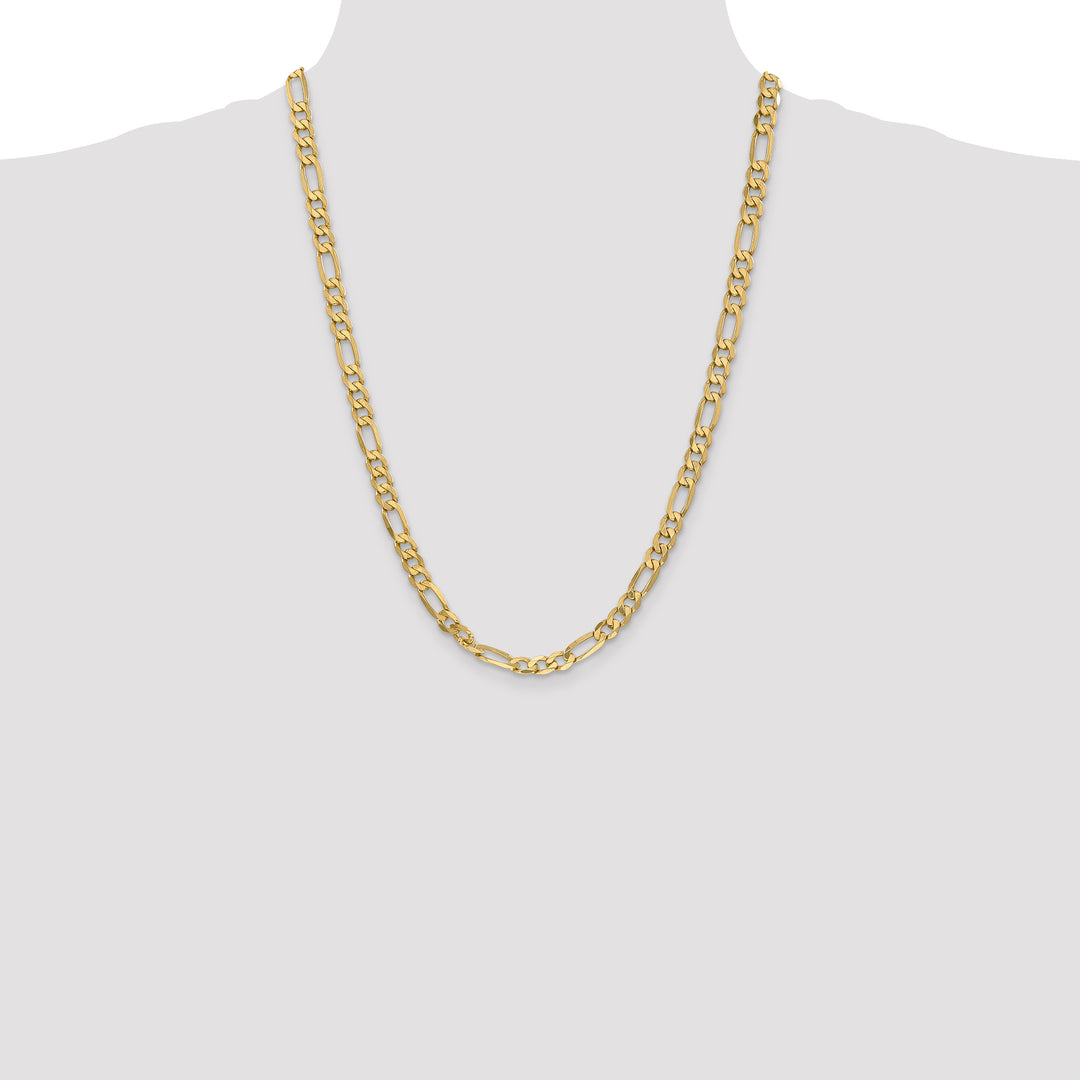 14k 6.25mm Flat Figaro Chain