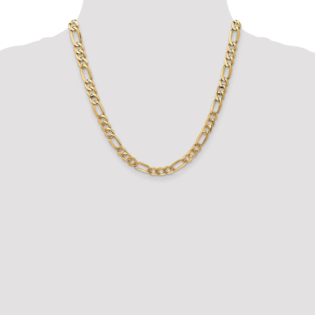 14k 7mm Flat Figaro Chain
