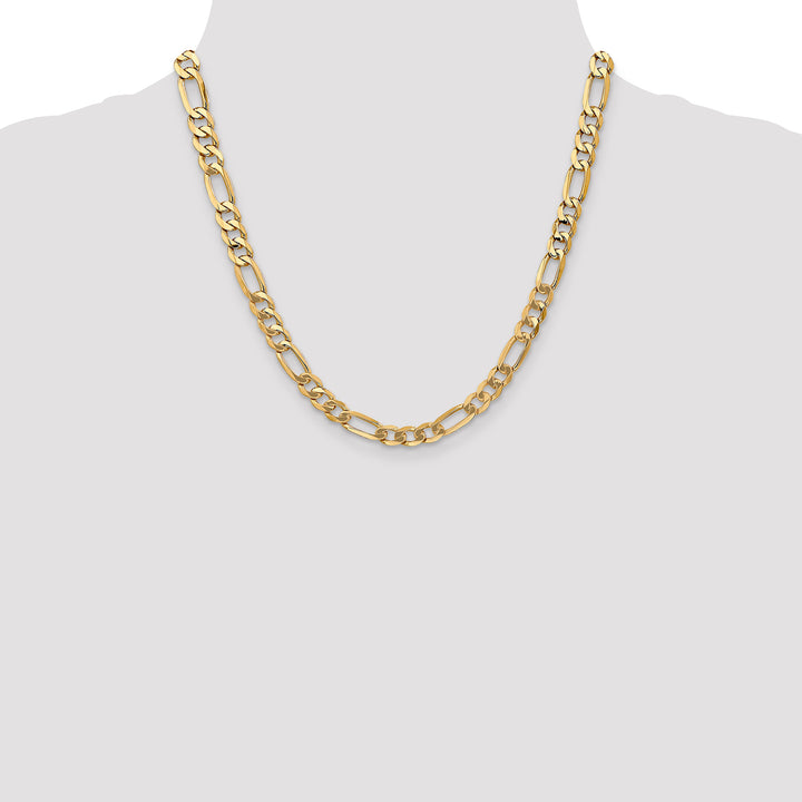 14k 7mm Flat Figaro Chain