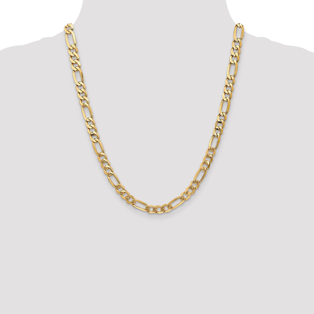 14k 7mm Flat Figaro Chain