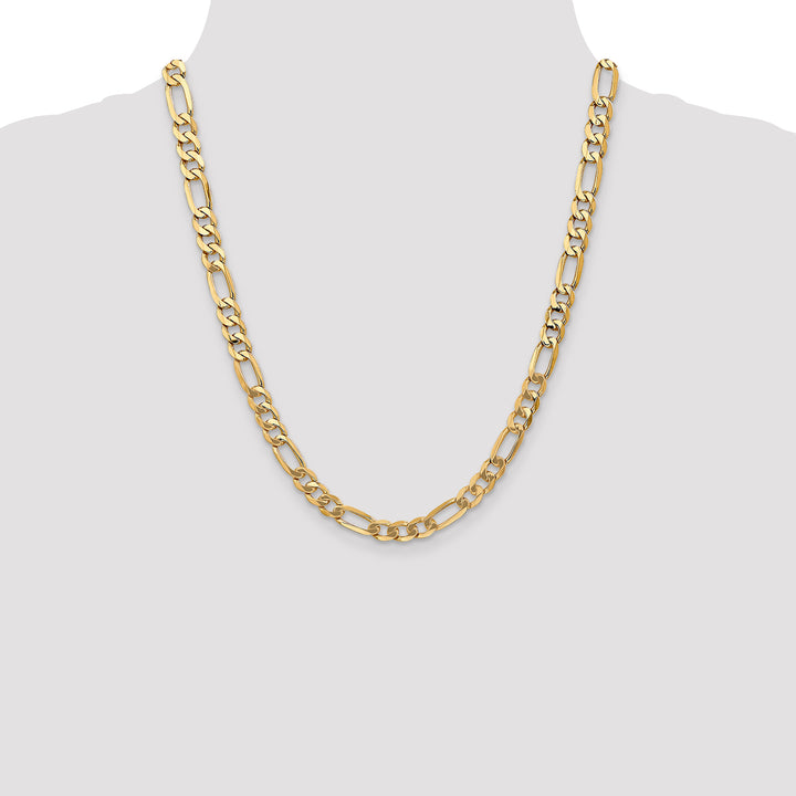 14k 7mm Flat Figaro Chain