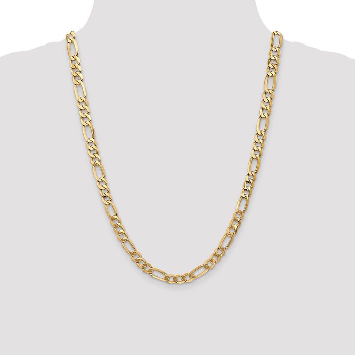 14k 7mm Flat Figaro Chain