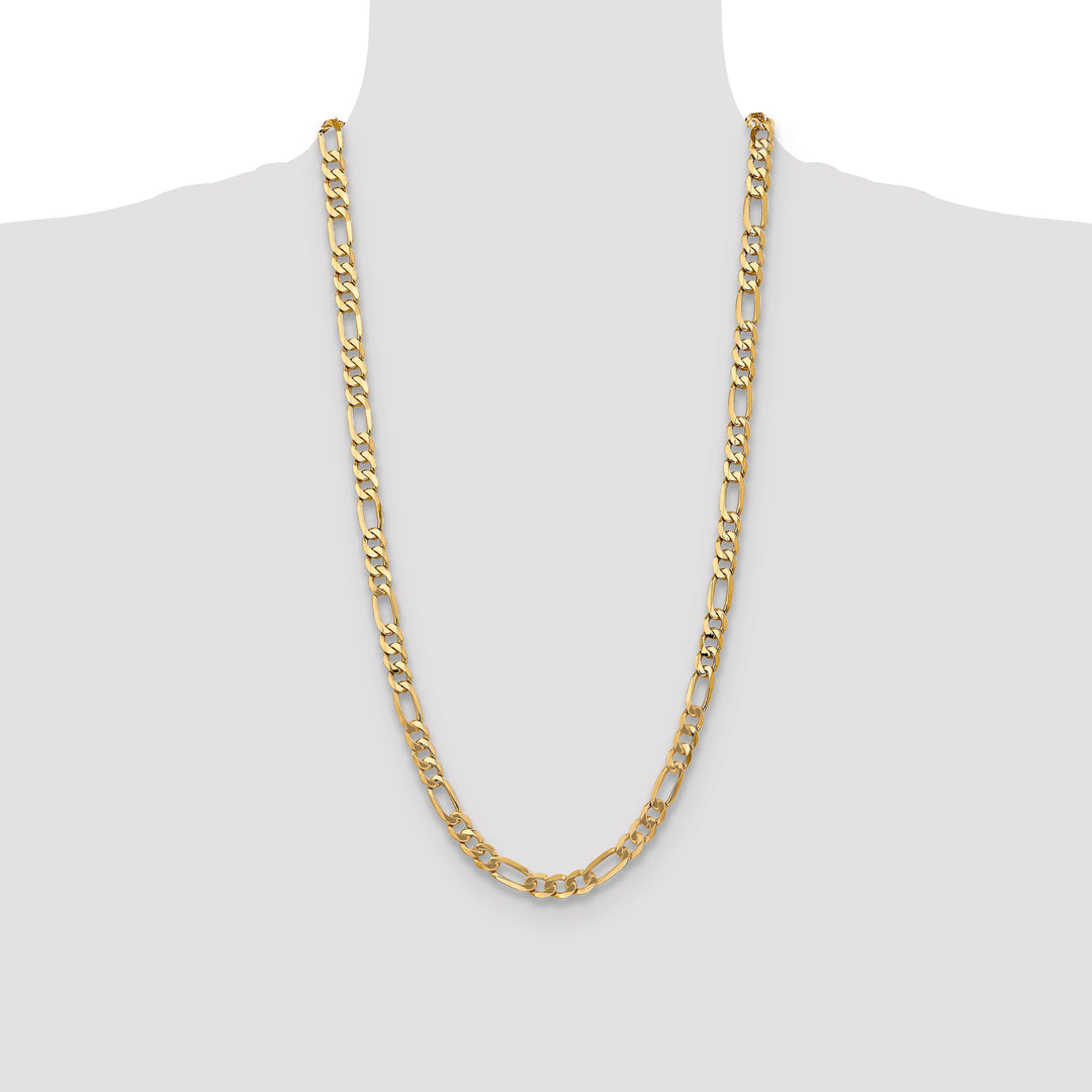 14k 7mm Flat Figaro Chain