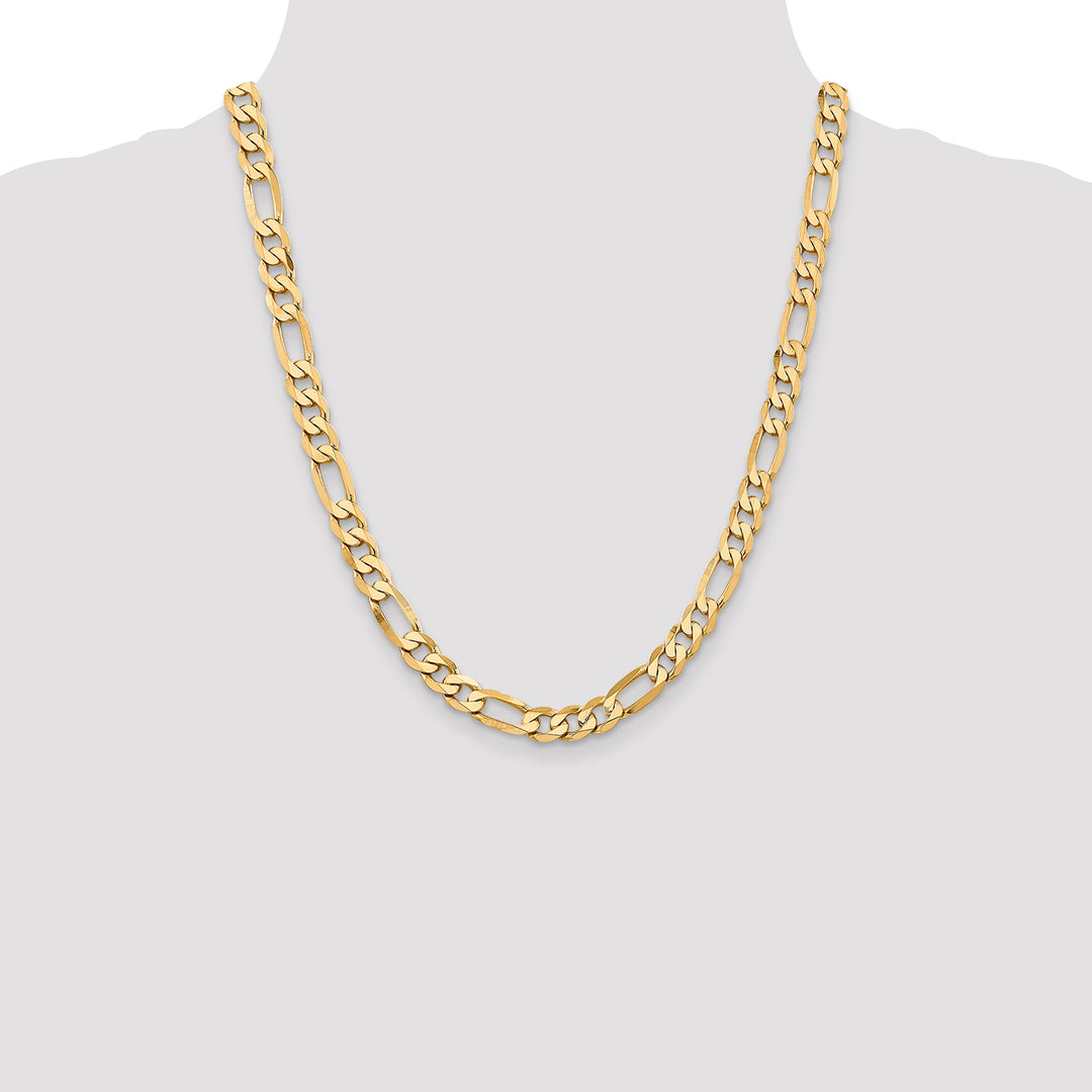 14k 7.5mm Flat Figaro Chain