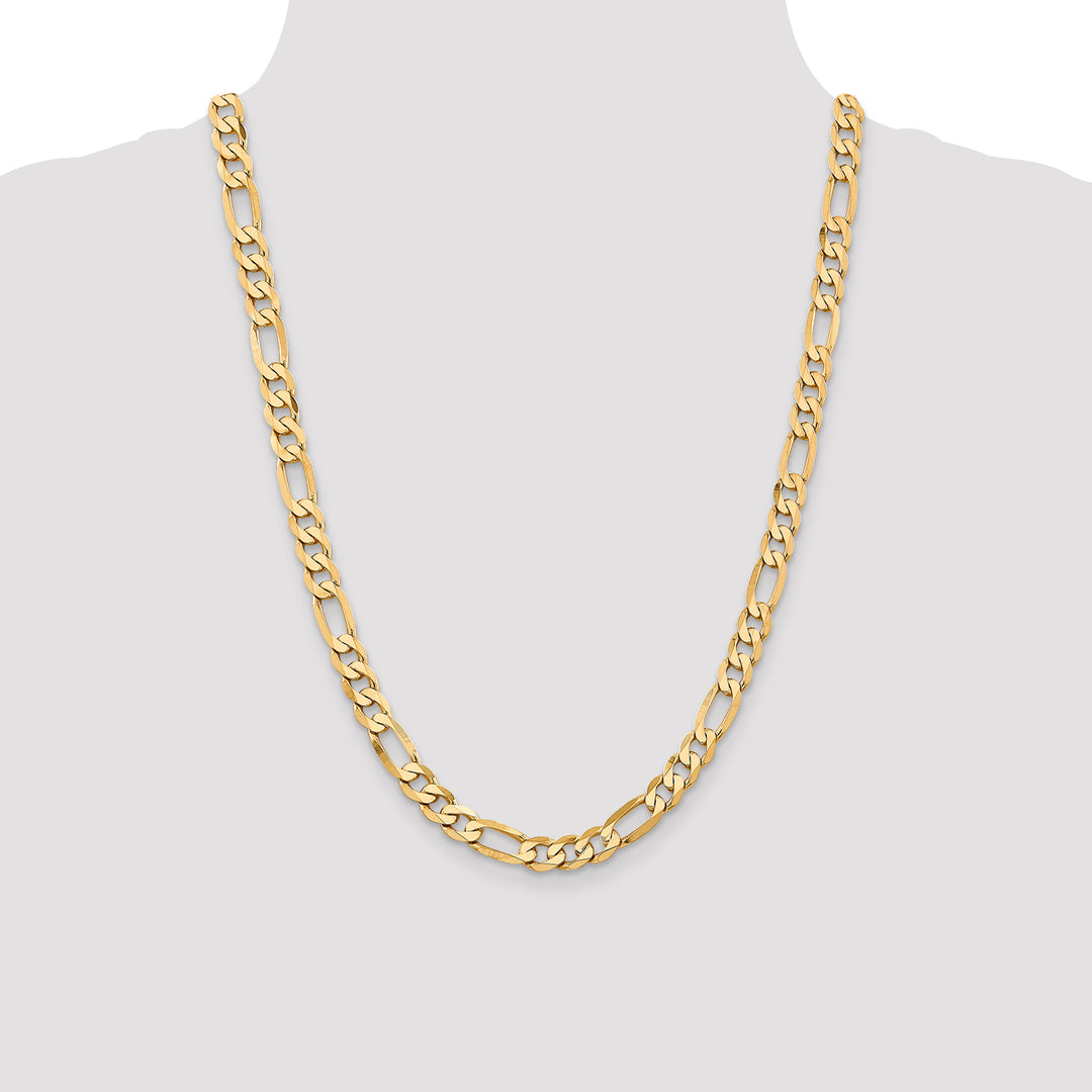 14k 7.5mm Flat Figaro Chain