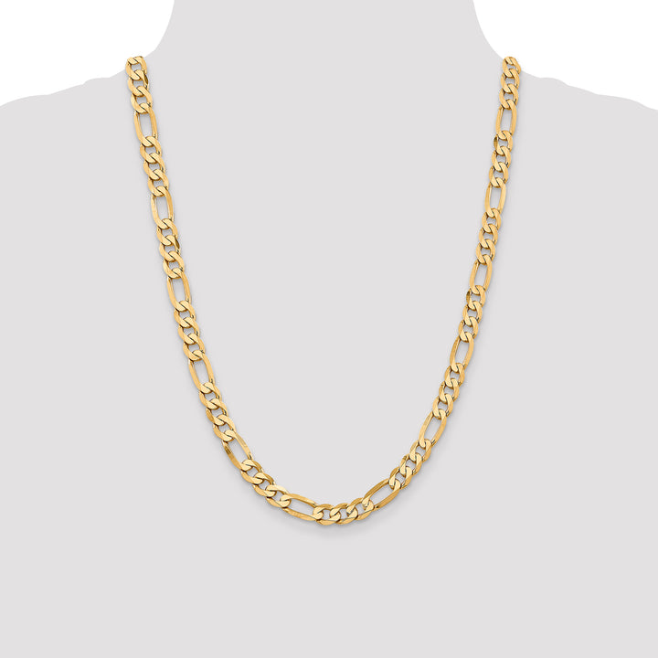 14k 7.5mm Flat Figaro Chain