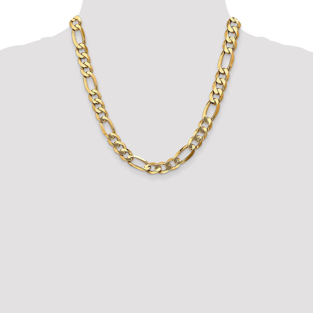 14k 10mm Flat Figaro Chain