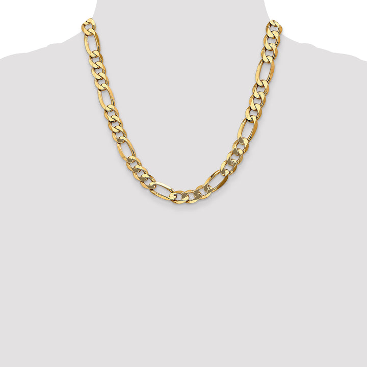 14k 10mm Flat Figaro Chain