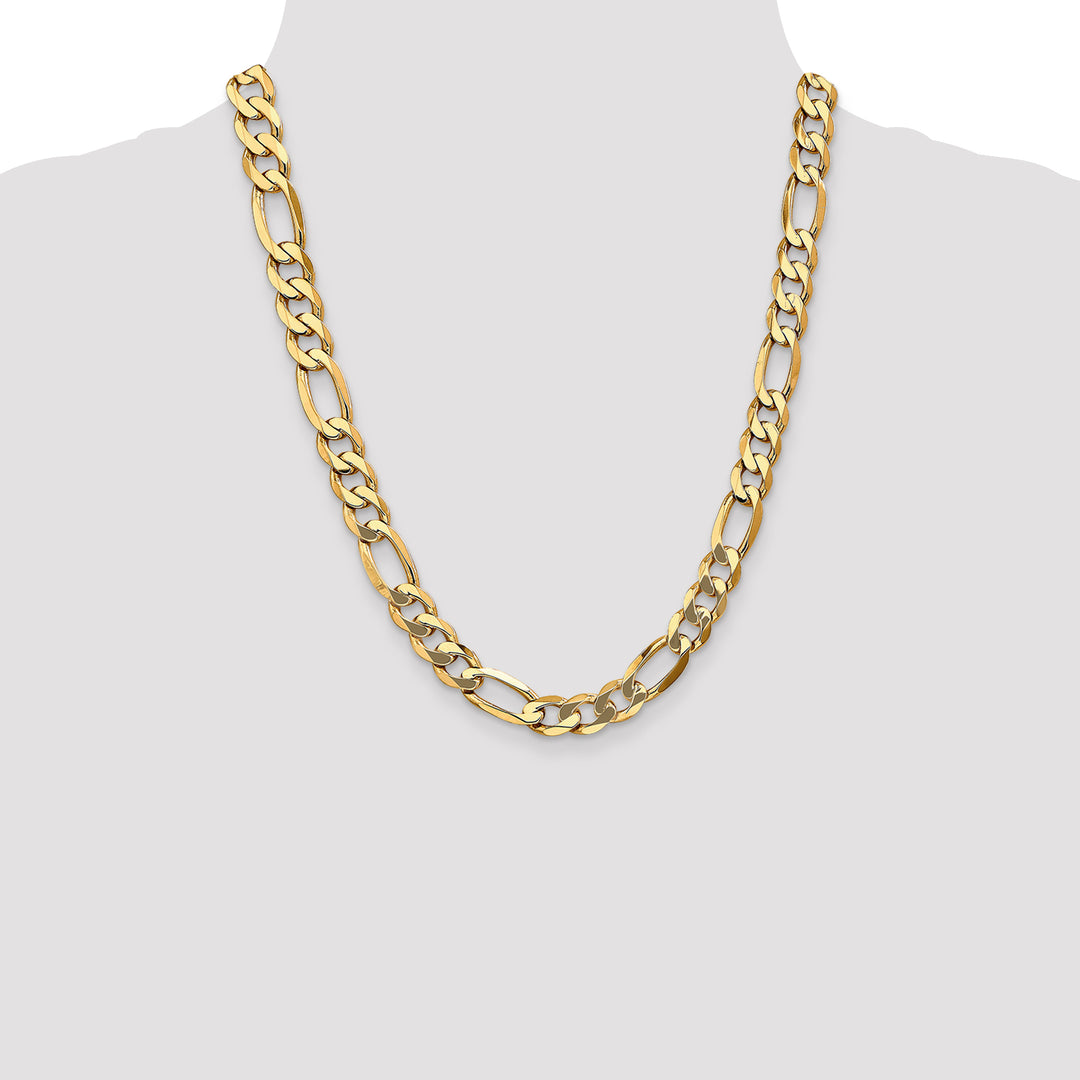 14k 10mm Flat Figaro Chain