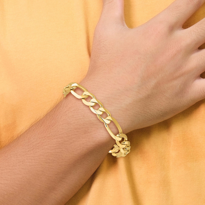 14k 10mm Flat Figaro Chain