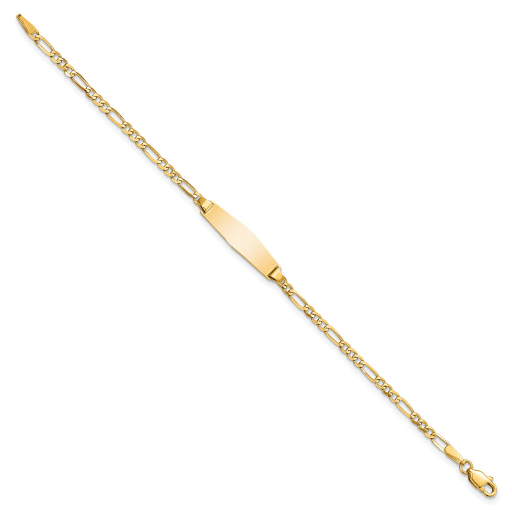 14k Baby Soft Diamond Shape Figaro ID Bracelet