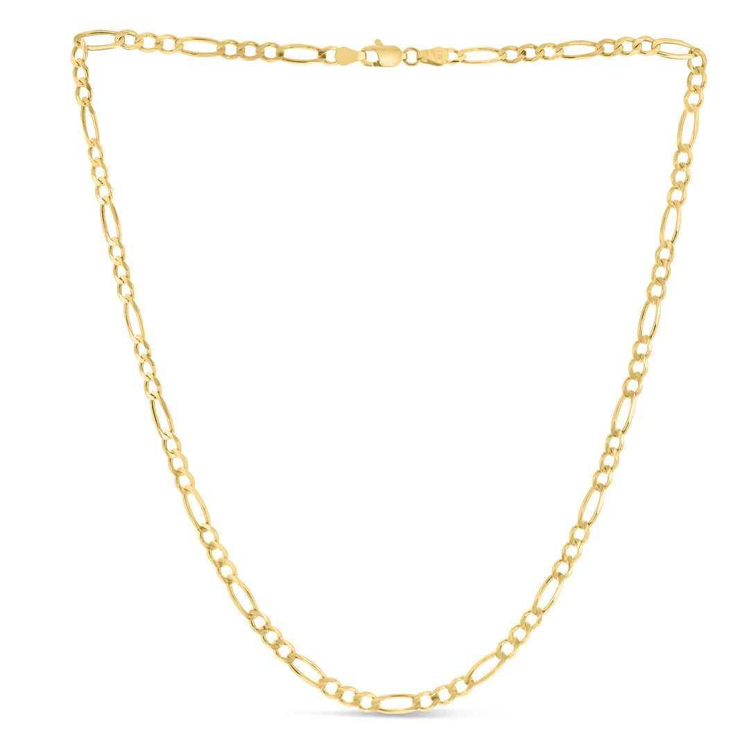 14K Gold 7"" 3.8mm Figaro Chain