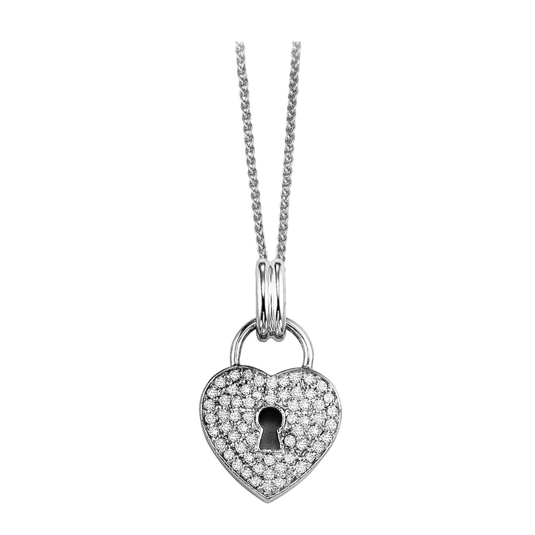 Silver White Diamond 1/5Ctw Pendant