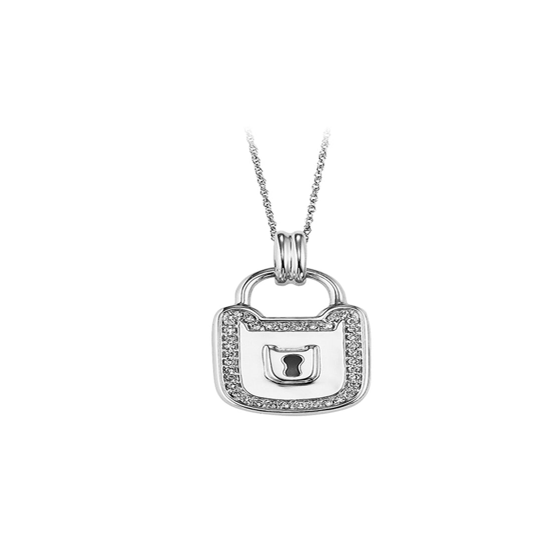 Silver White Diamond 1/10Ctw Pendant