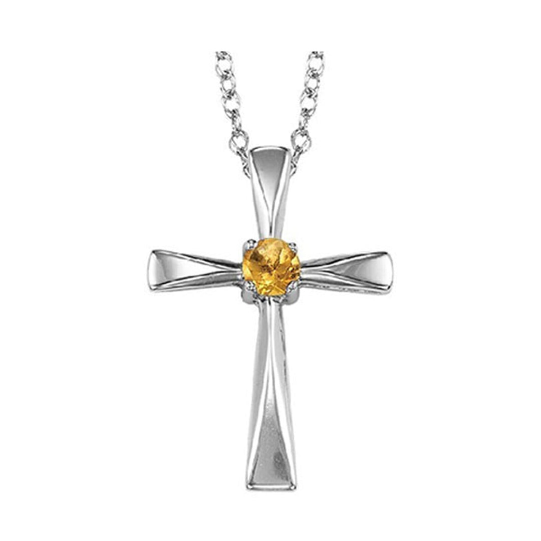 Silver White & Citrine 1/8Ctw Pendant