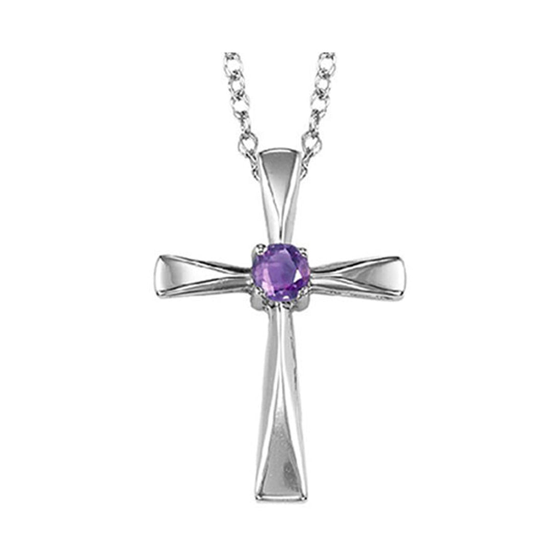 Silver White & Amethyst 1/8Ctw Pendant