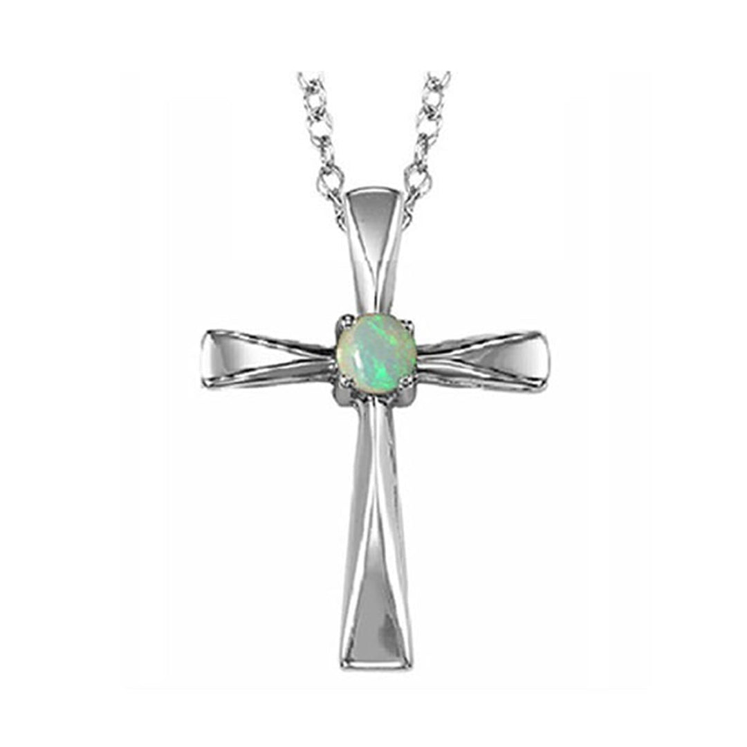 Silver White & Opal 1/8Ctw Pendant