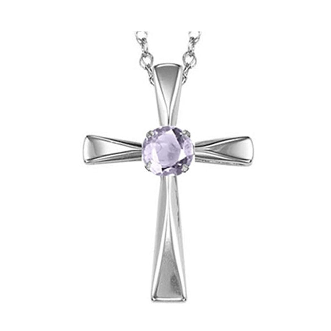 Silver White & Syn Alexandrite 1/4Ctw Pendant