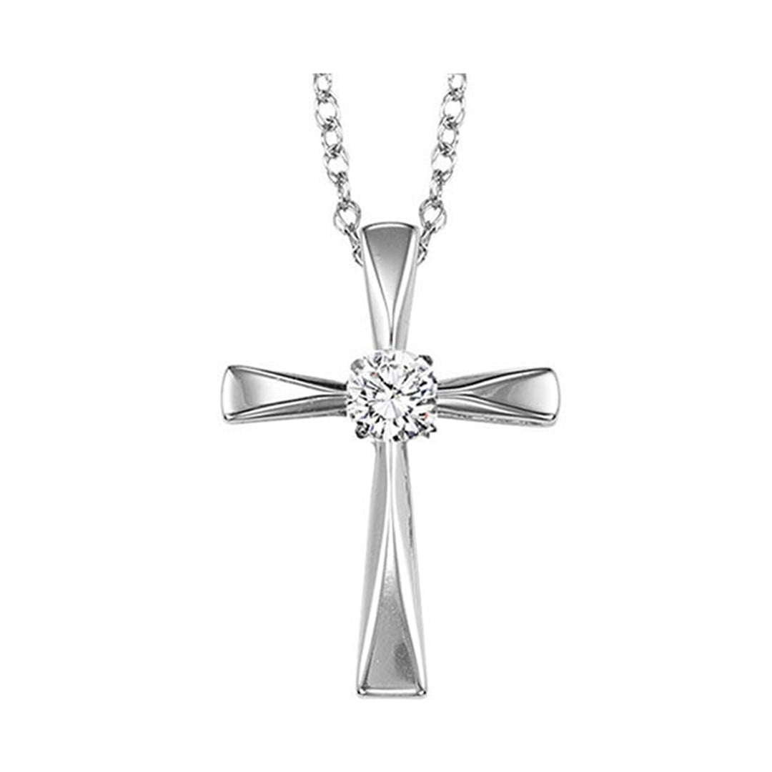Silver & White Topaz 1/5Ctw Pendant