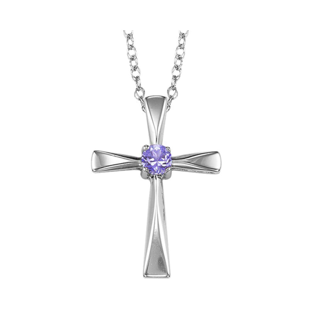 Silver White & Amethyst 1/8Ctw Pendant