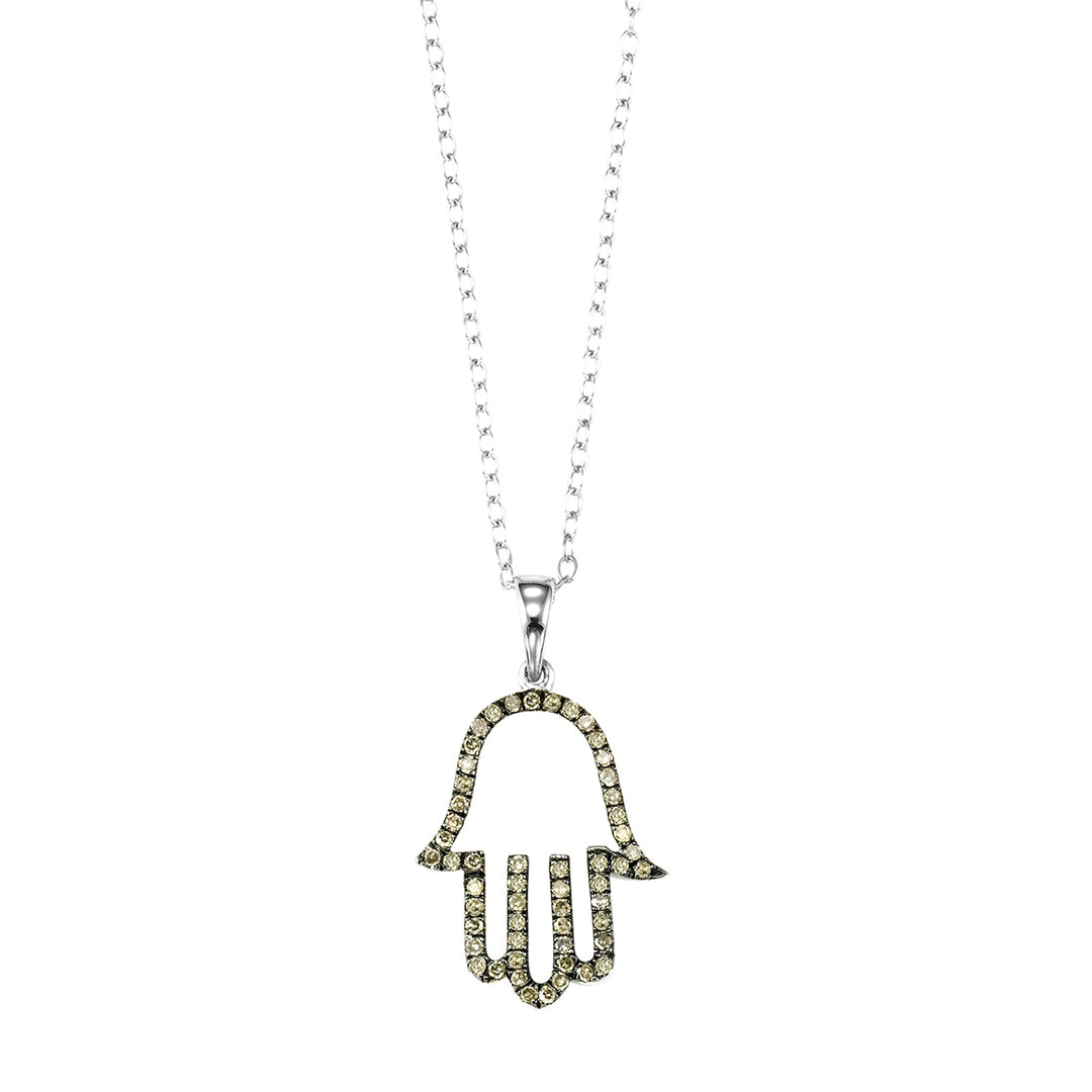 Silver White Diamond 1/4Ctw Pendant