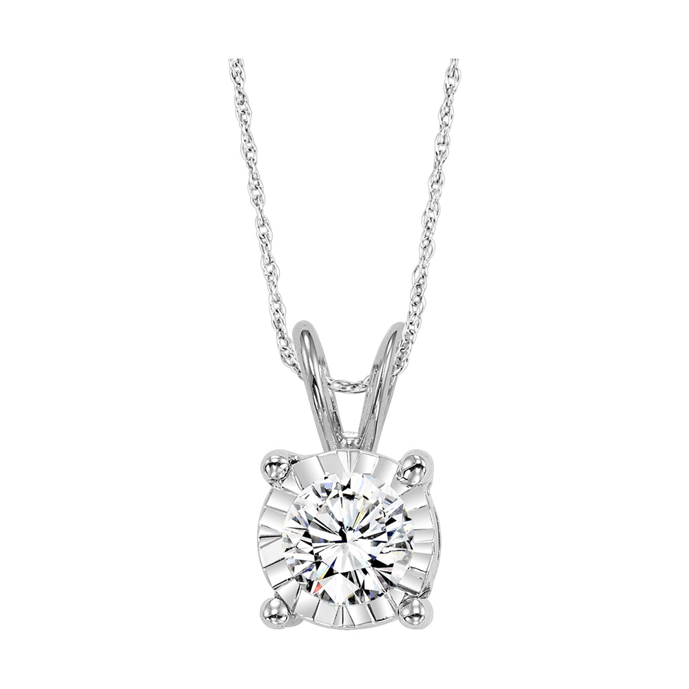 14Kt White Gold Diamond 1/10Ctw Pendant