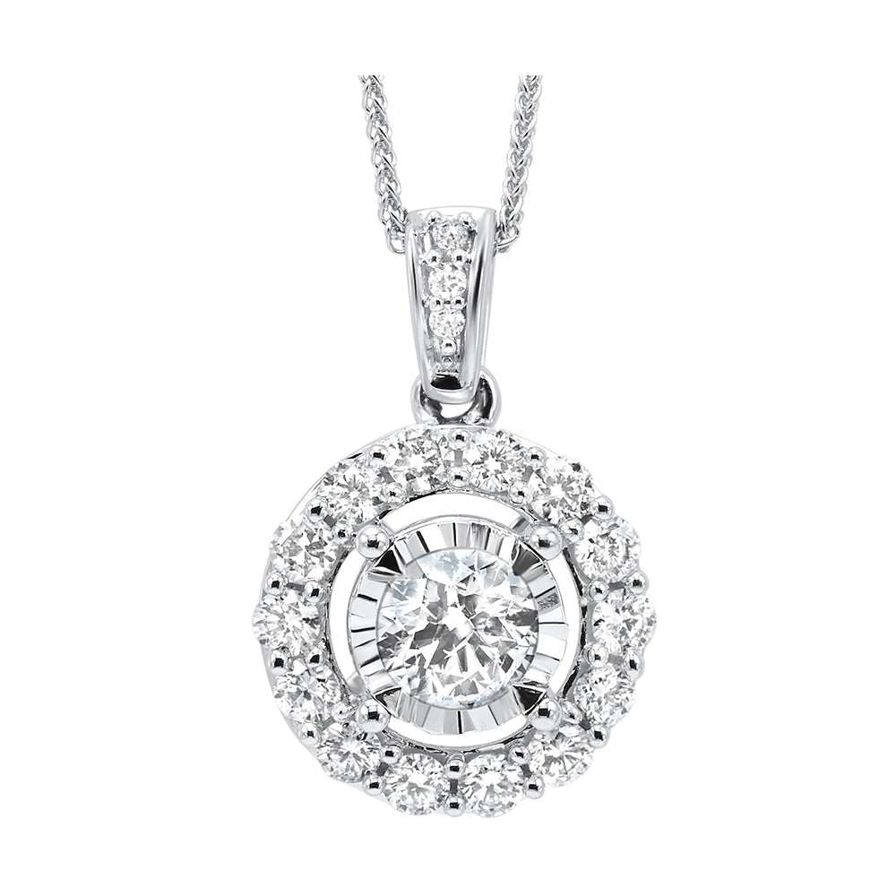 14Kt White Gold Diamond 1/4Ctw Pendant
