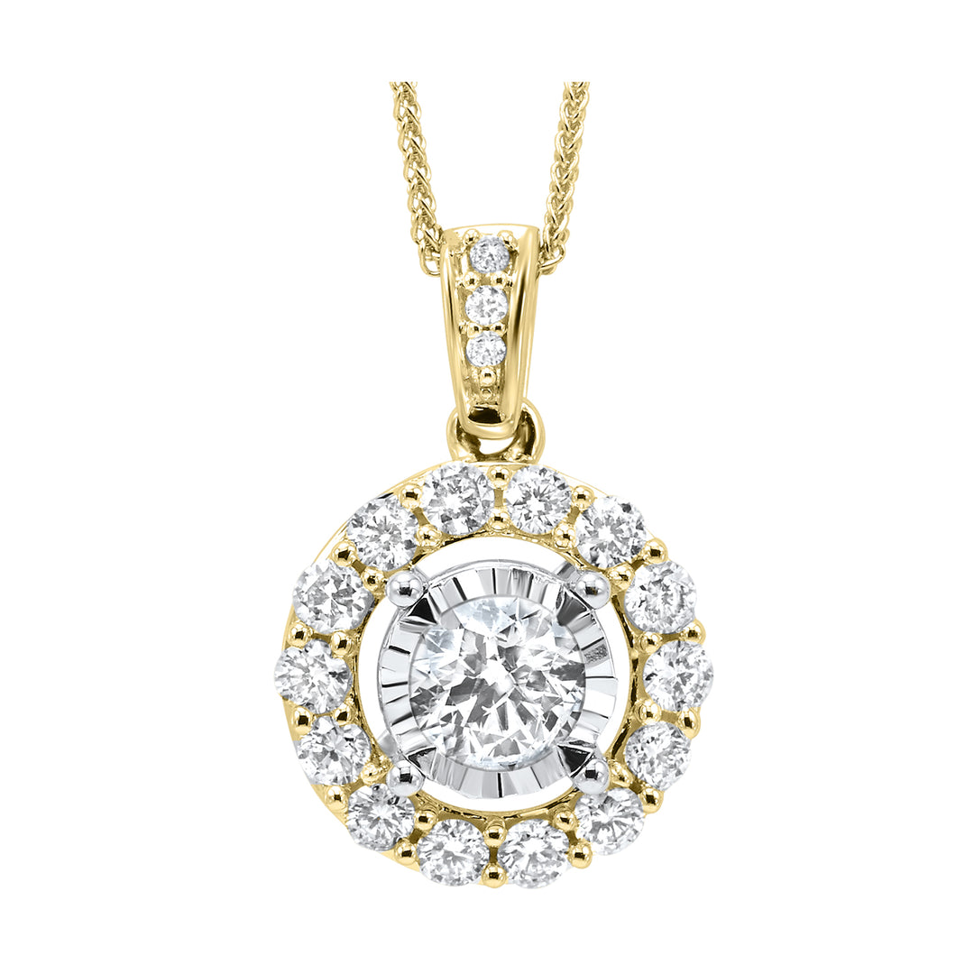 14Kt Yellow Gold Diamond 1/4Ctw Pendant
