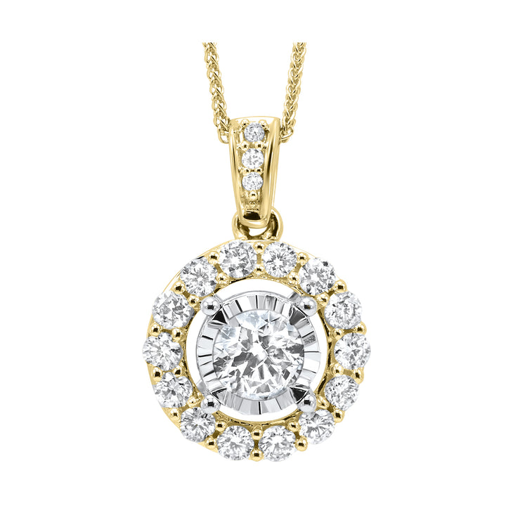 14Kt Yellow Gold Diamond 1/4Ctw Pendant