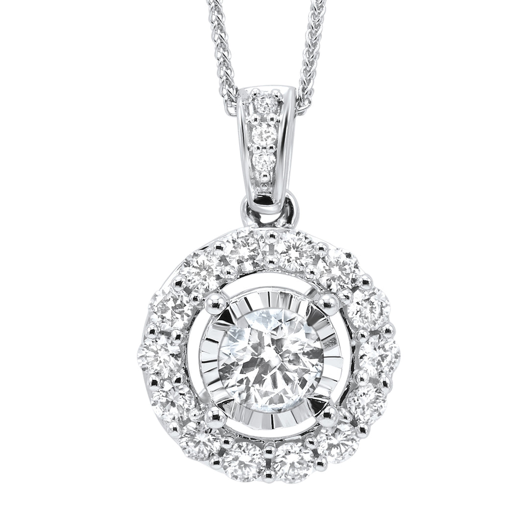 14Kt White Gold Diamond 1/2Ctw Pendant