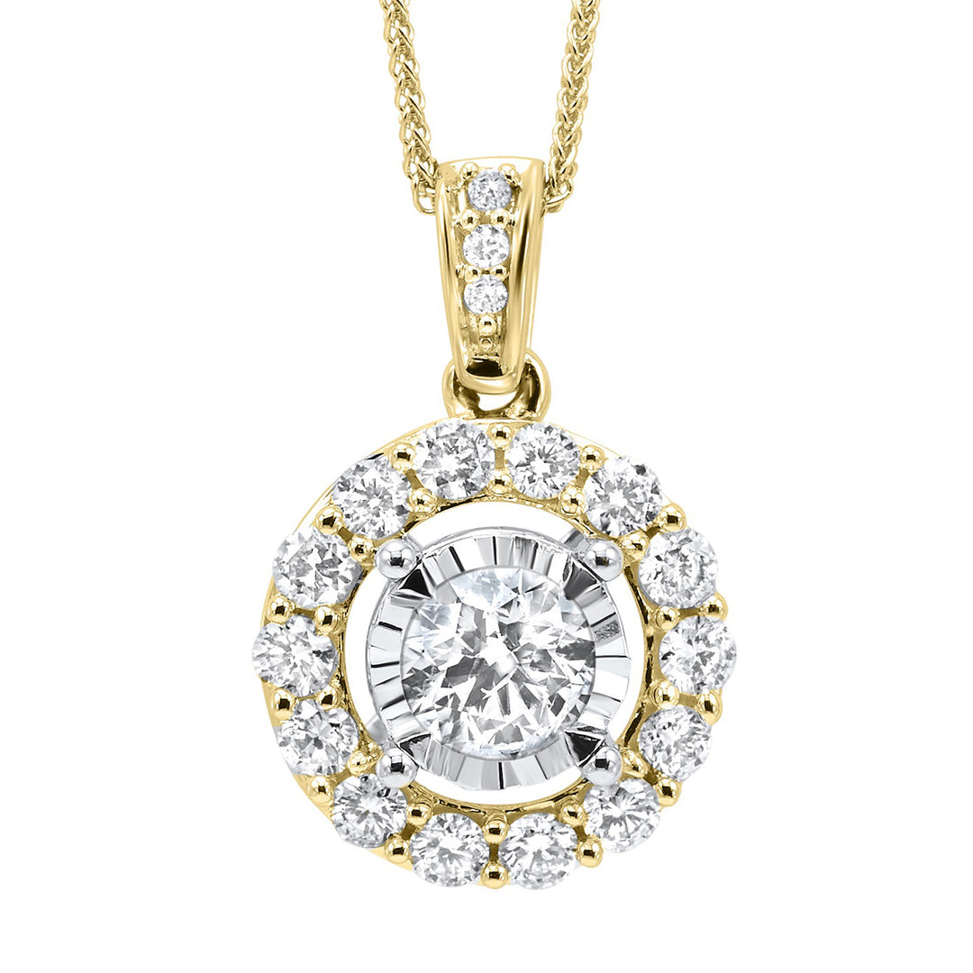 14Kt Yellow Gold Diamond 1/2Ctw Pendant